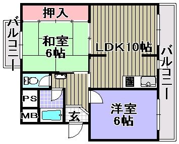 寿ハイツの間取り写真
