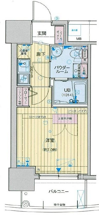 地下鉄御堂筋線 本町駅 徒歩5分 15階建 築11年の間取り写真