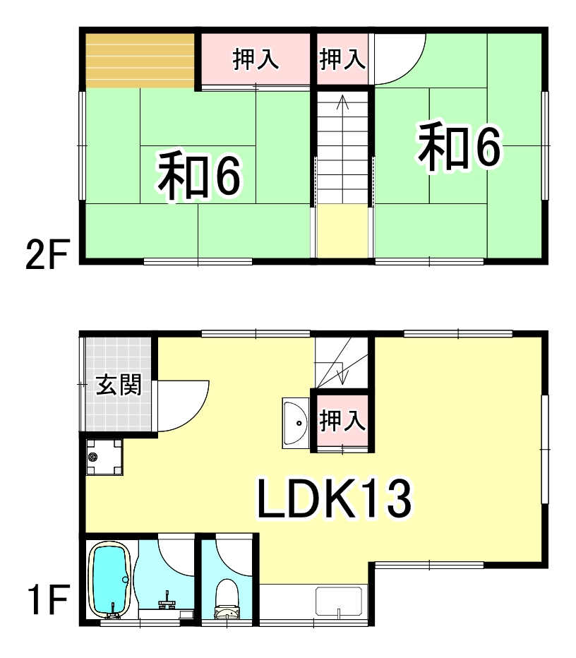 旭が丘3丁目戸建の間取り写真