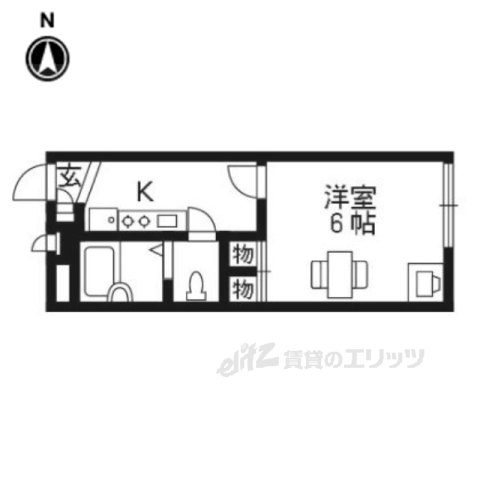 木津川市兜台のアパートの間取り