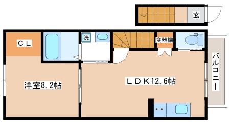 神戸市垂水区東垂水のアパートの間取り