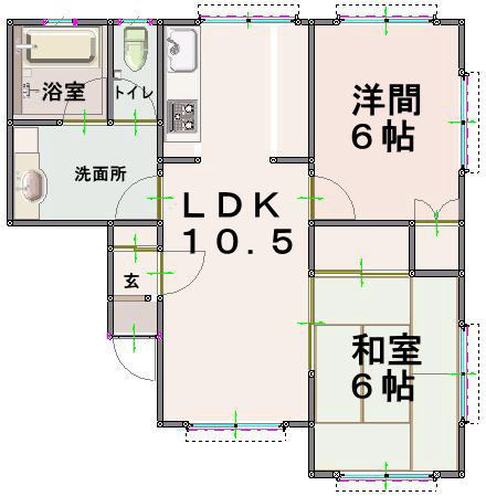 ハーモニーハイツA棟A棟の間取り