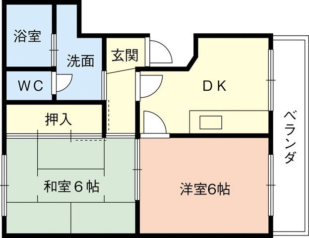 和歌山市有本のマンションの間取り