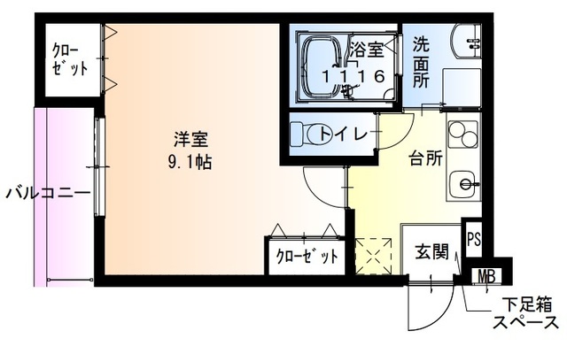 堺市西区鳳北町のアパートの間取り