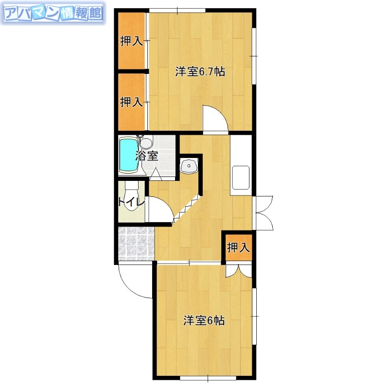 北陸黄金ハイツ　Fの間取り