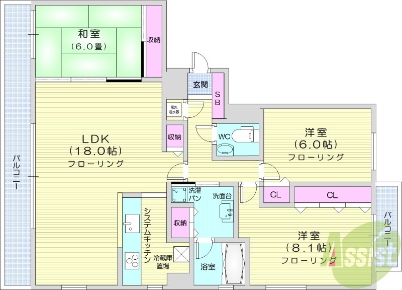 桂和レジデンス円山桜の間取り