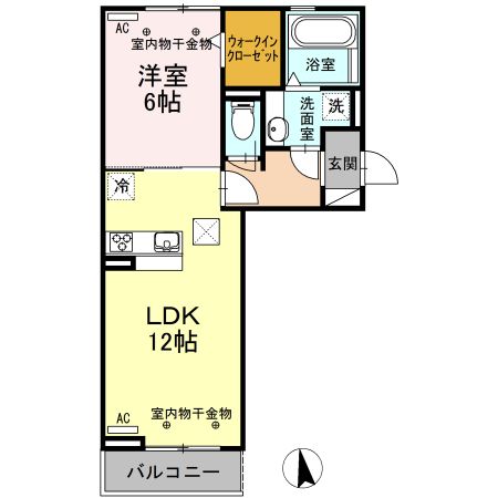 四日市市朝日町のアパートの間取り