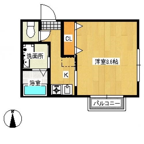 京都市左京区田中東春菜町のマンションの間取り