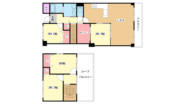 豊中市若竹町のマンションの間取り