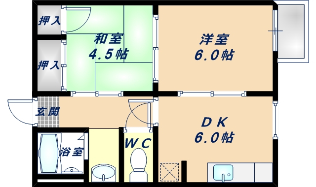 アビィロード枚岡Ｃ棟の間取り