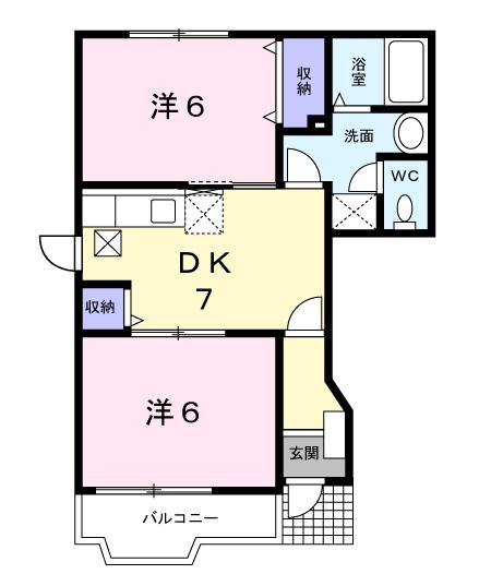 富岡市一ノ宮のアパートの間取り