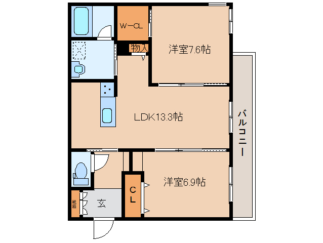 葛城市南道穗のマンションの間取り