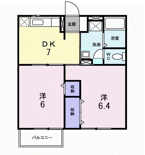 八女市高塚のアパートの間取り