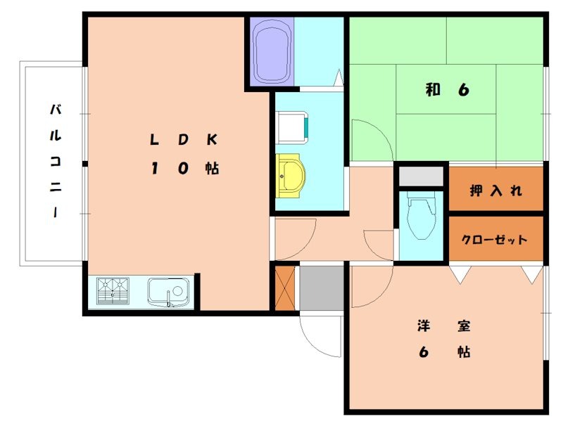 糟屋郡新宮町新宮東のアパートの間取り