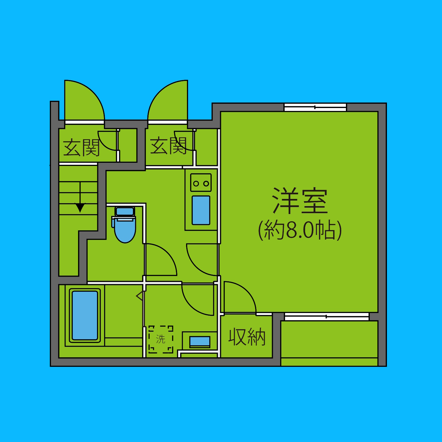 町田市大蔵町のアパートの間取り