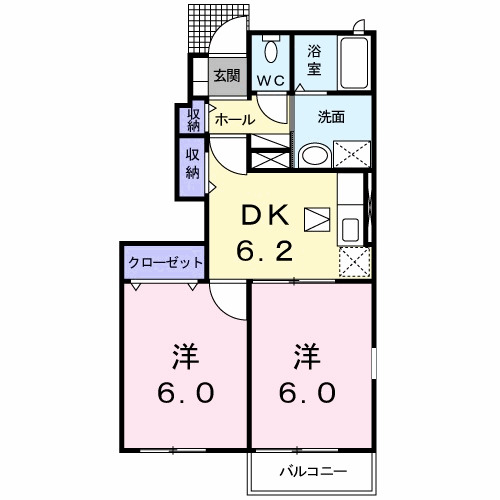 京都郡みやこ町豊津のアパートの間取り