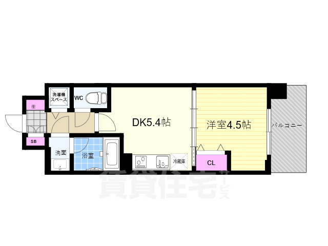 京都市右京区西院矢掛町のマンションの間取り