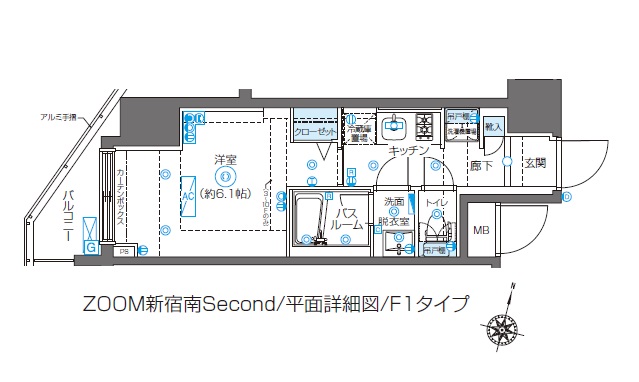 渋谷区千駄ヶ谷のマンションの間取り