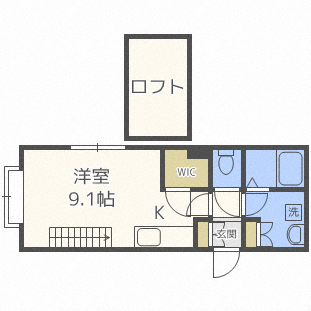 札幌市白石区南郷通のアパートの間取り