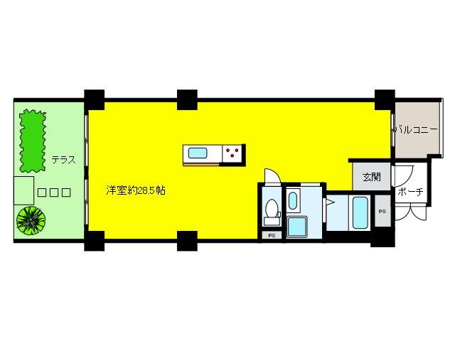 神戸市東灘区魚崎中町のマンションの間取り