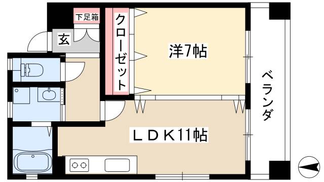シーズンコート名駅の間取り写真
