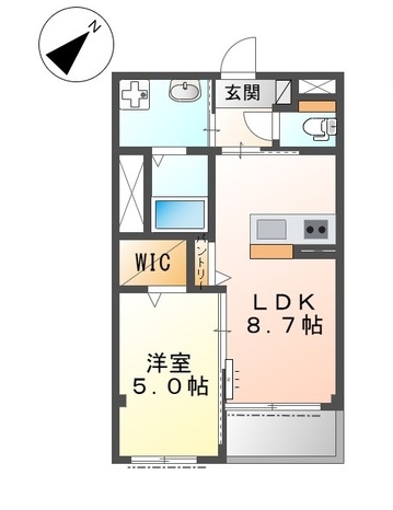 安城市三河安城南町のアパートの間取り
