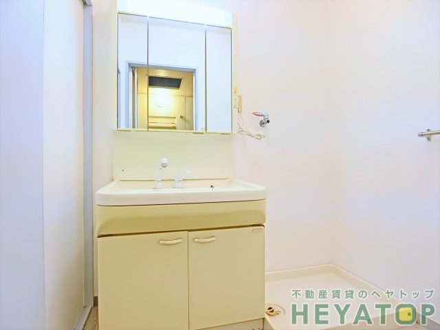 洗面設備　便利なシャワー付き洗面化粧台（同仕様写真）