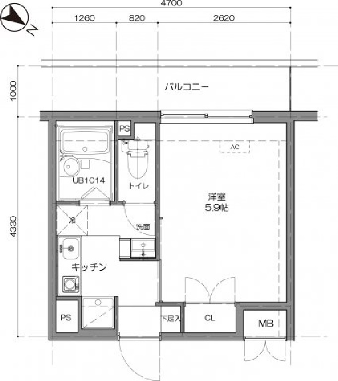 スカイコート日本橋浜町第2の間取り写真