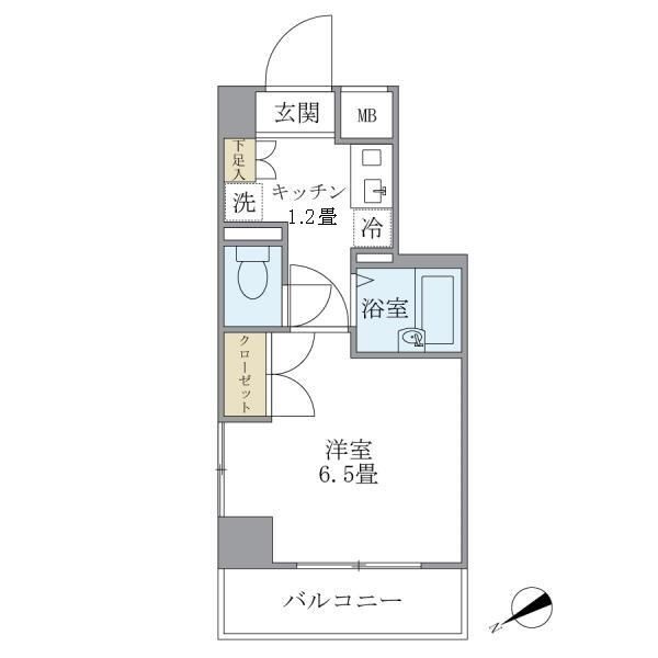 ＪＲ京浜東北線 関内駅 徒歩5分 11階建 築24年の間取り写真