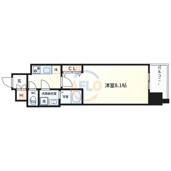 MELDIA CREST NAMBA SOL TERRACEの間取り写真