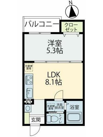 ＪＲ中央線 大久保駅 徒歩5分 3階建 築2年の間取り写真