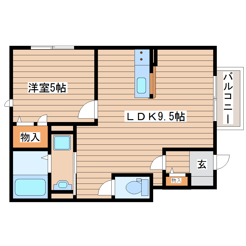 仙台市青葉区南吉成のアパートの間取り