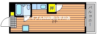 岡山市中区桜橋のマンションの間取り