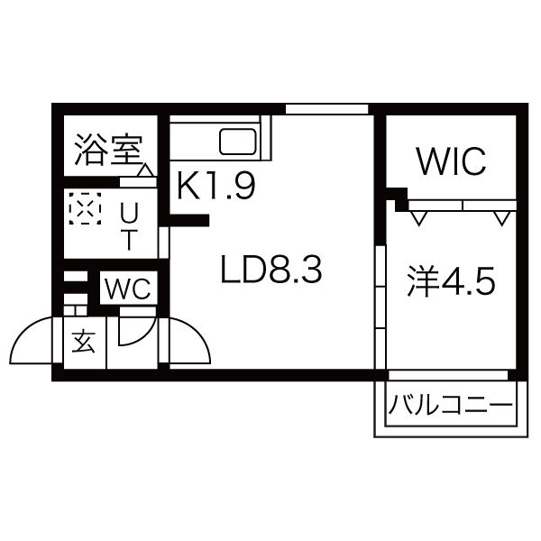 【小樽市勝納町のマンションの間取り】