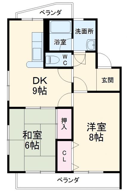 【豊橋市三ノ輪町のマンションの間取り】