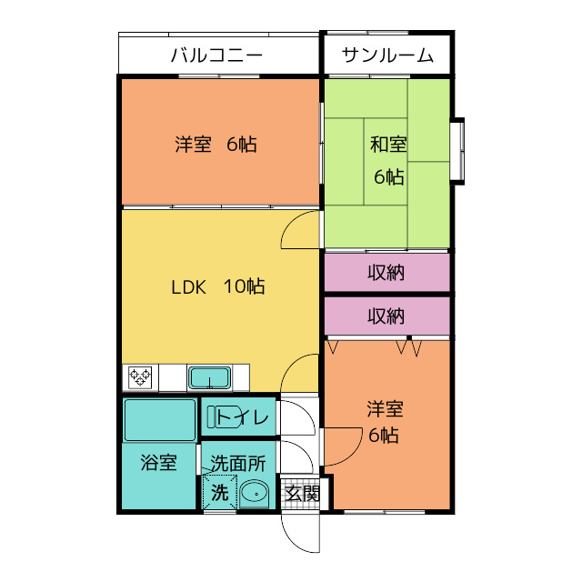 【ファミールひらいの間取り】