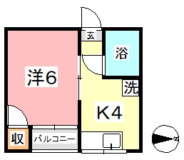 マンションみふね　No.6の間取り