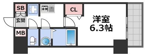 プレサンス難波クチュールの間取り