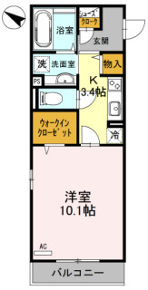 小田原市堀之内のアパートの間取り