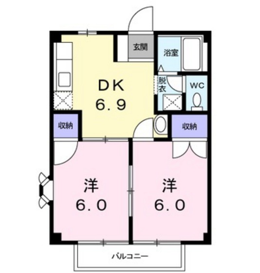 岡山県岡山市北区学南町３（アパート）の賃貸物件の間取り