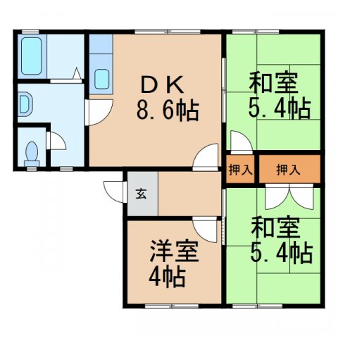 【和歌山市松江北のアパートの間取り】