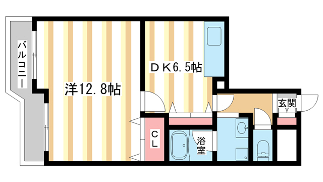 奈良市秋篠町のマンションの間取り