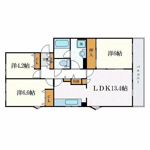 行田市棚田町のマンションの間取り