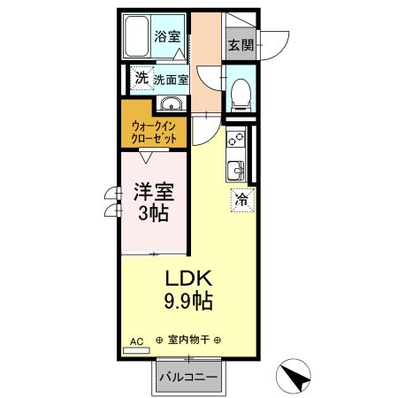 四日市市東富田町のアパートの間取り