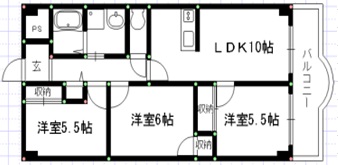 天神山マンションII号館の間取り