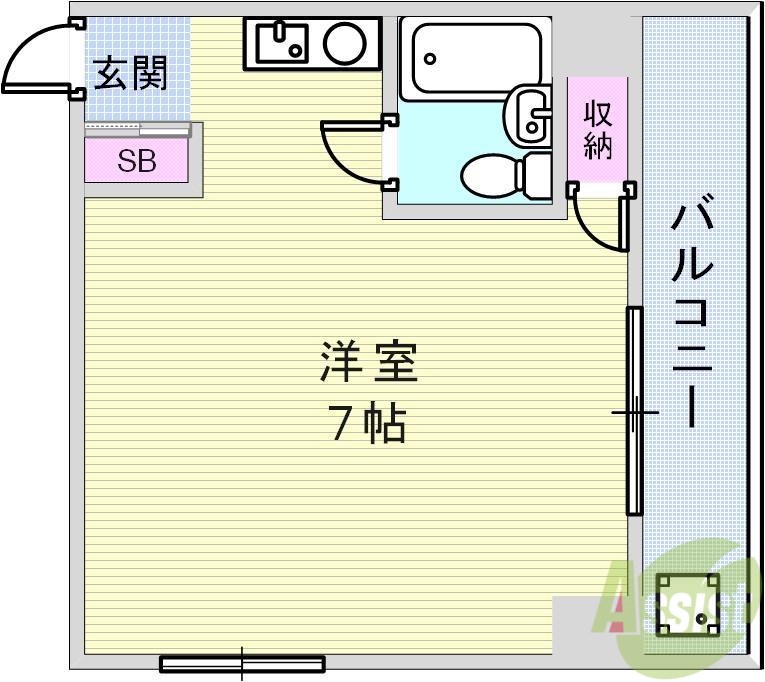 神戸市兵庫区塚本通のマンションの間取り