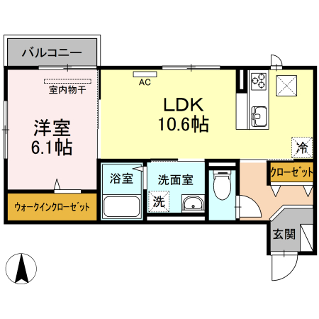 米子市博労町のアパートの間取り