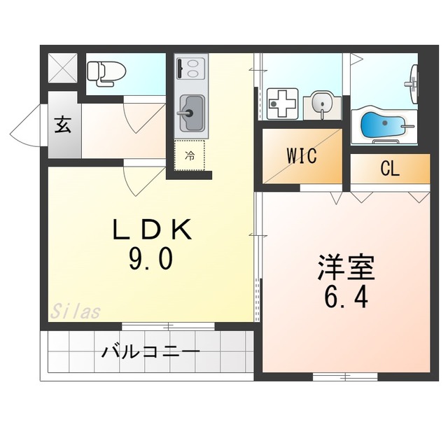 【堺市堺区出島町のアパートの間取り】