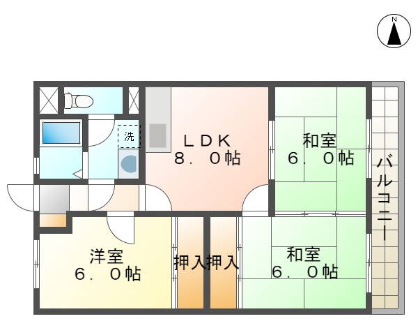 【福岡市東区和白東のマンションの間取り】