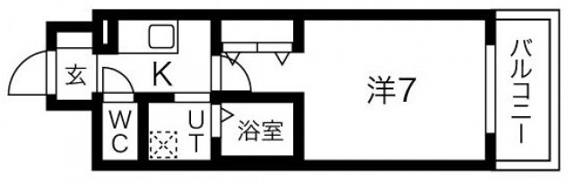 大阪市東住吉区田辺のマンションの間取り